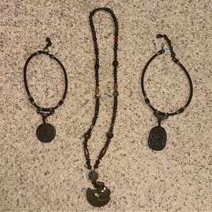 Black Jade/Jadeite/Obsidian Necklace Lot